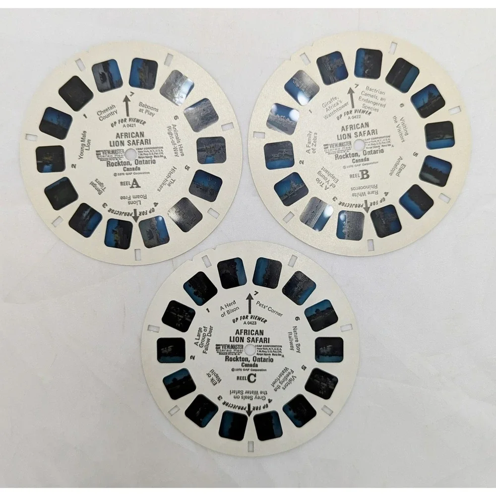 1976 GAF View-Master African Lion Safari Rockton Ontario 3 Reel Pack